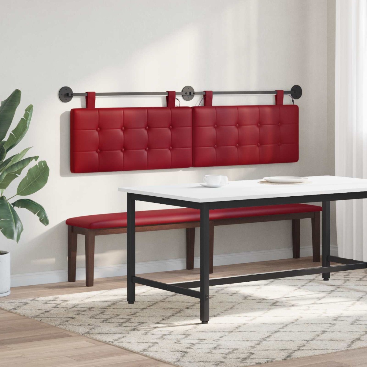 vidaXL Κεφαλάρι κρεβατιού κρεμαστό Με φωτισμό LED Κόκκινο