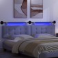 vidaXL Κεφαλάρι κρεβατιού κρεμαστό Με φωτισμό LED Μπλε τζην Ύφασμα