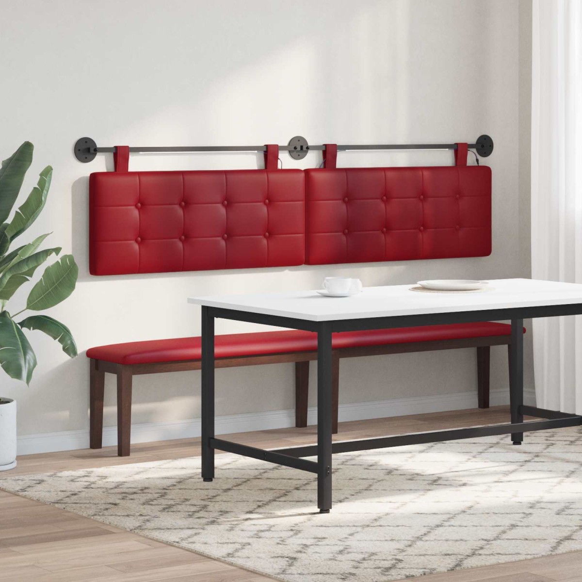 vidaXL Κεφαλάρι κρεβατιού κρεμαστό Με φωτισμό LED Κόκκινο