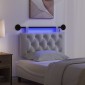 vidaXL Κεφαλάρι κρεβατιού κρεμαστό Με φωτισμό LED Λευκό Ύφασμα