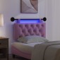 vidaXL Κεφαλάρι κρεβατιού κρεμαστό Με φωτισμό LED Ροζ Ύφασμα