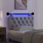 vidaXL Κεφαλάρι κρεβατιού κρεμαστό Με φωτισμό LED Ανοιχτό γκρι Ύφασμα