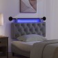vidaXL Κεφαλάρι κρεβατιού κρεμαστό Με φωτισμό LED Σκούρο Γκρι Ύφασμα
