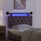 vidaXL Κεφαλάρι κρεβατιού κρεμαστό Με φωτισμό LED Σκούρο Καφέ Ύφασμα