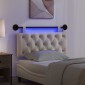 vidaXL Κεφαλάρι κρεβατιού κρεμαστό Με φωτισμό LED Κρεμ Ύφασμα