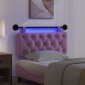 vidaXL Κεφαλάρι κρεβατιού κρεμαστό Με φωτισμό LED Ροζ Ύφασμα