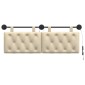 vidaXL Κεφαλάρι κρεβατιού κρεμαστό Με φωτισμό LED Κρεμ Ύφασμα