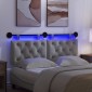 vidaXL Κεφαλάρι κρεβατιού κρεμαστό Με φωτισμό LED Ανοιχτό γκρι Ύφασμα