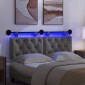 vidaXL Κεφαλάρι κρεβατιού κρεμαστό Με φωτισμό LED Σκούρο Γκρι Ύφασμα