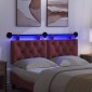 vidaXL Κεφαλάρι κρεβατιού κρεμαστό Με φωτισμό LED Κόκκινο Ύφασμα