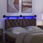 vidaXL Κεφαλάρι κρεβατιού κρεμαστό Με φωτισμό LED Σκούρο Καφέ Ύφασμα
