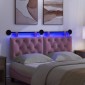 vidaXL Κεφαλάρι κρεβατιού κρεμαστό Με φωτισμό LED Ροζ Ύφασμα