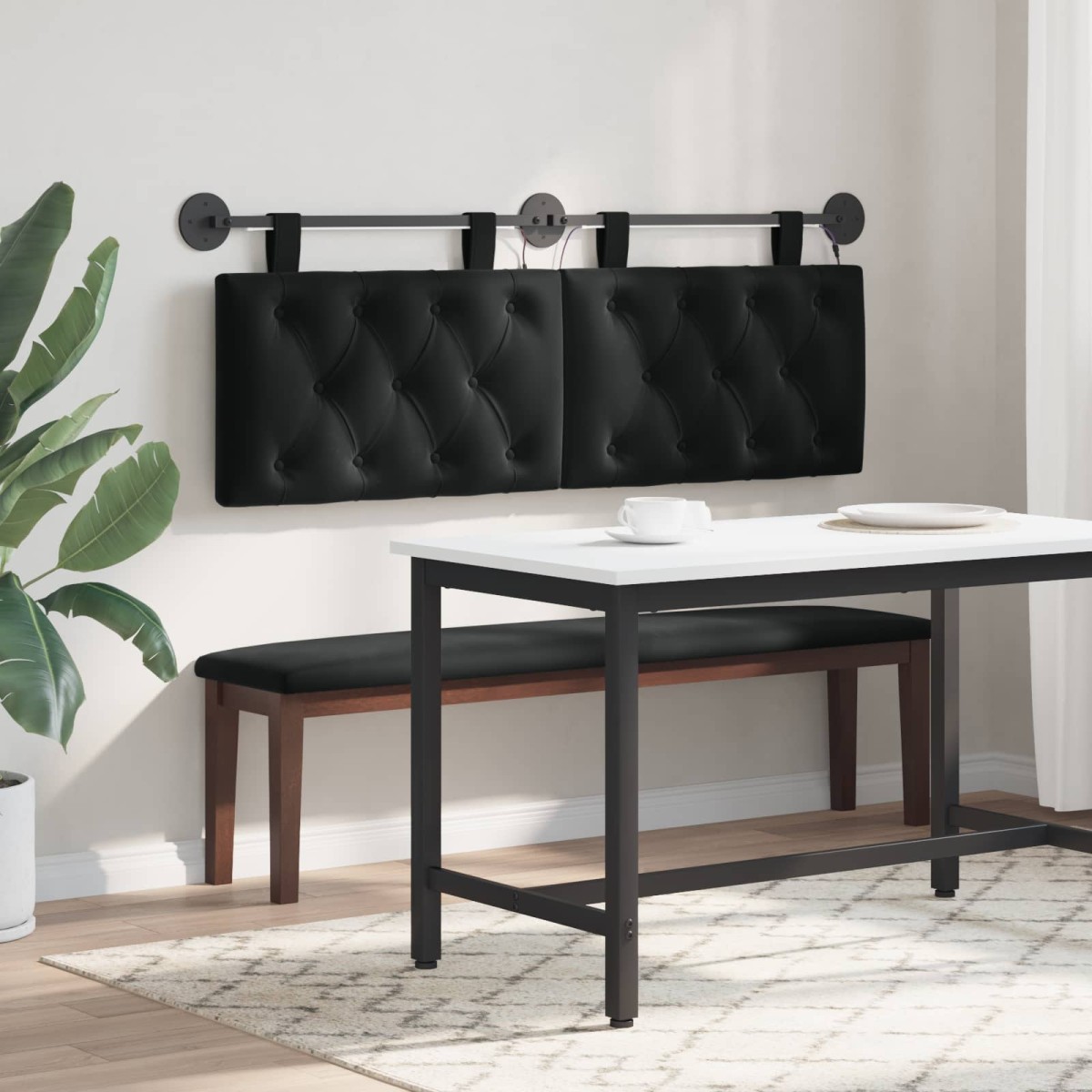 vidaXL Κεφαλάρι κρεβατιού κρεμαστό Μαύρο Βελούδο