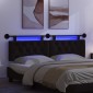 vidaXL Κεφαλάρι κρεβατιού κρεμαστό Με φωτισμό LED Μαύρο Ύφασμα