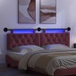 vidaXL Κεφαλάρι κρεβατιού κρεμαστό Με φωτισμό LED Κόκκινο Ύφασμα