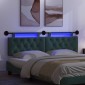 vidaXL Κεφαλάρι κρεβατιού κρεμαστό Με φωτισμό LED Σκούρο Πράσινο
