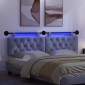 vidaXL Κεφαλάρι κρεβατιού κρεμαστό Με φωτισμό LED Μπλε τζην Ύφασμα