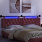 vidaXL Κεφαλάρι κρεβατιού κρεμαστό Με φωτισμό LED Κόκκινο Ύφασμα