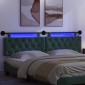 vidaXL Κεφαλάρι κρεβατιού κρεμαστό Με φωτισμό LED Σκούρο Πράσινο