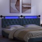 vidaXL Κεφαλάρι κρεβατιού κρεμαστό Με φωτισμό LED Μπλε Ύφασμα