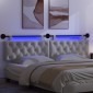 vidaXL Κεφαλάρι κρεβατιού κρεμαστό Με φωτισμό LED Λευκό Ύφασμα