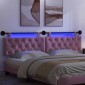 vidaXL Κεφαλάρι κρεβατιού κρεμαστό Με φωτισμό LED Ροζ Ύφασμα
