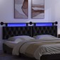 vidaXL Κεφαλάρι κρεβατιού κρεμαστό Με φωτισμό LED Μαύρο Βελούδο