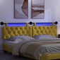 vidaXL Κεφαλάρι κρεβατιού κρεμαστό Με φωτισμό LED Κίτρινο Βελούδο