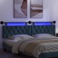 vidaXL Κεφαλάρι κρεβατιού κρεμαστό Με φωτισμό LED Μπλε Βελούδο