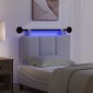 vidaXL Κεφαλάρι κρεβατιού κρεμαστό Με φωτισμό LED Λευκό Ύφασμα