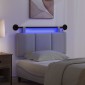 vidaXL Κεφαλάρι κρεβατιού κρεμαστό Με φωτισμό LED Ανοιχτό γκρι Ύφασμα