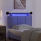 vidaXL Κεφαλάρι κρεβατιού κρεμαστό Με φωτισμό LED Μπλε τζην Ύφασμα