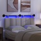 vidaXL Κεφαλάρι κρεβατιού κρεμαστό Με φωτισμό LED Σκίουρος Γκρί Ύφασμα