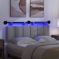 vidaXL Κεφαλάρι κρεβατιού κρεμαστό Με φωτισμό LED Ανοιχτό γκρι Ύφασμα