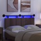 vidaXL Κεφαλάρι κρεβατιού κρεμαστό Με φωτισμό LED Σκούρο Καφέ Ύφασμα