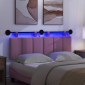 vidaXL Κεφαλάρι κρεβατιού κρεμαστό Με φωτισμό LED Ροζ Ύφασμα