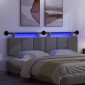 vidaXL Κεφαλάρι κρεβατιού κρεμαστό Με φωτισμό LED Σκούρο Γκρι Ύφασμα