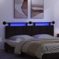 vidaXL Κεφαλάρι κρεβατιού κρεμαστό Με φωτισμό LED Μαύρο Ύφασμα