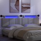 vidaXL Κεφαλάρι κρεβατιού κρεμαστό Με φωτισμό LED Ανοιχτό γκρι Ύφασμα