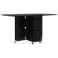 vidaXL Τραπέζι φαγητού 140 x 80 x 77 cm Επεξεργασμένο Ξύλο Μαύρη Δρυς