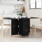 vidaXL Τραπέζι φαγητού 140 x 80 x 77 cm Επεξεργασμένο Ξύλο Μαύρη Δρυς