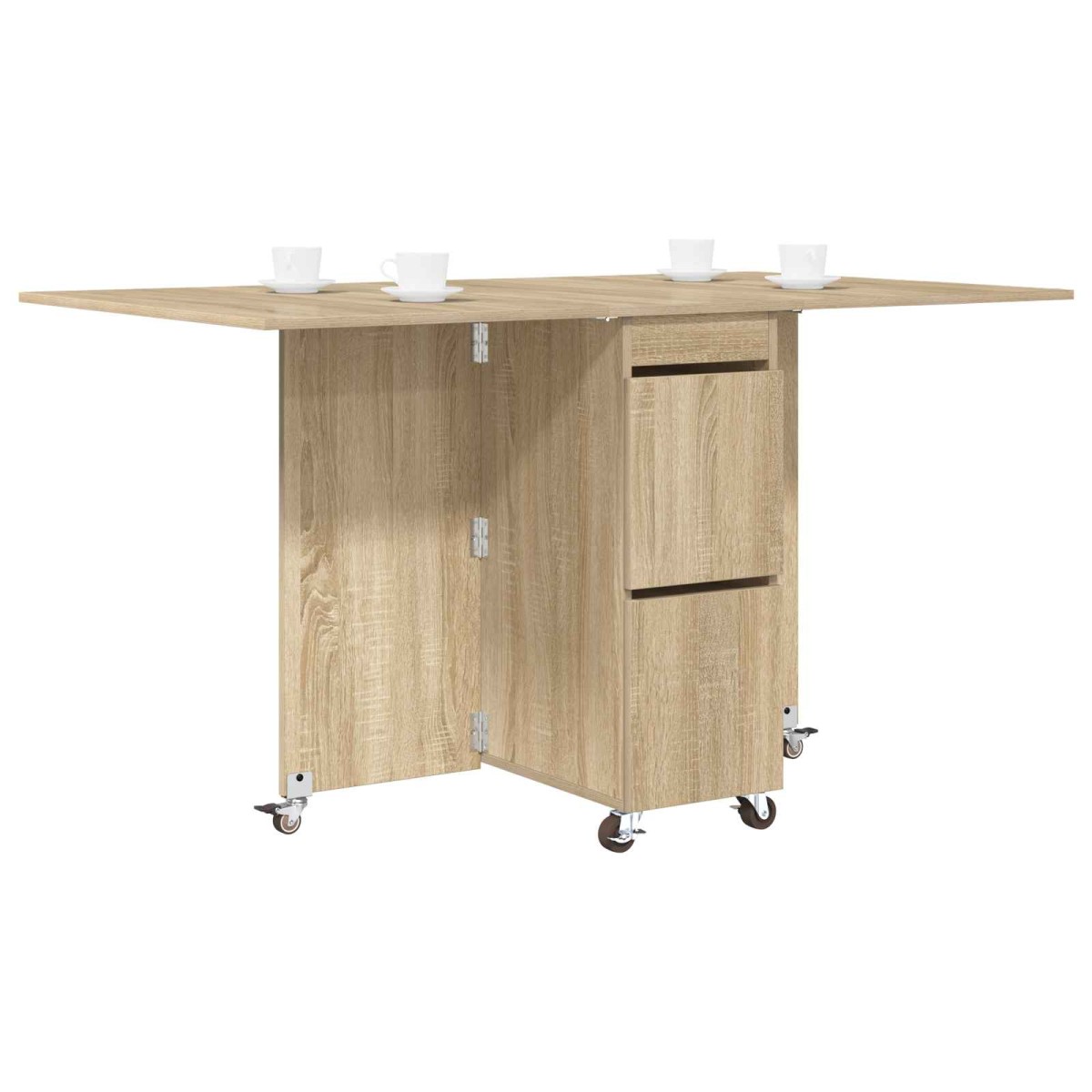 vidaXL Τραπέζι φαγητού 140 x 80 x 77 cm Επεξεργασμένο Ξύλο Sonoma Δρυς