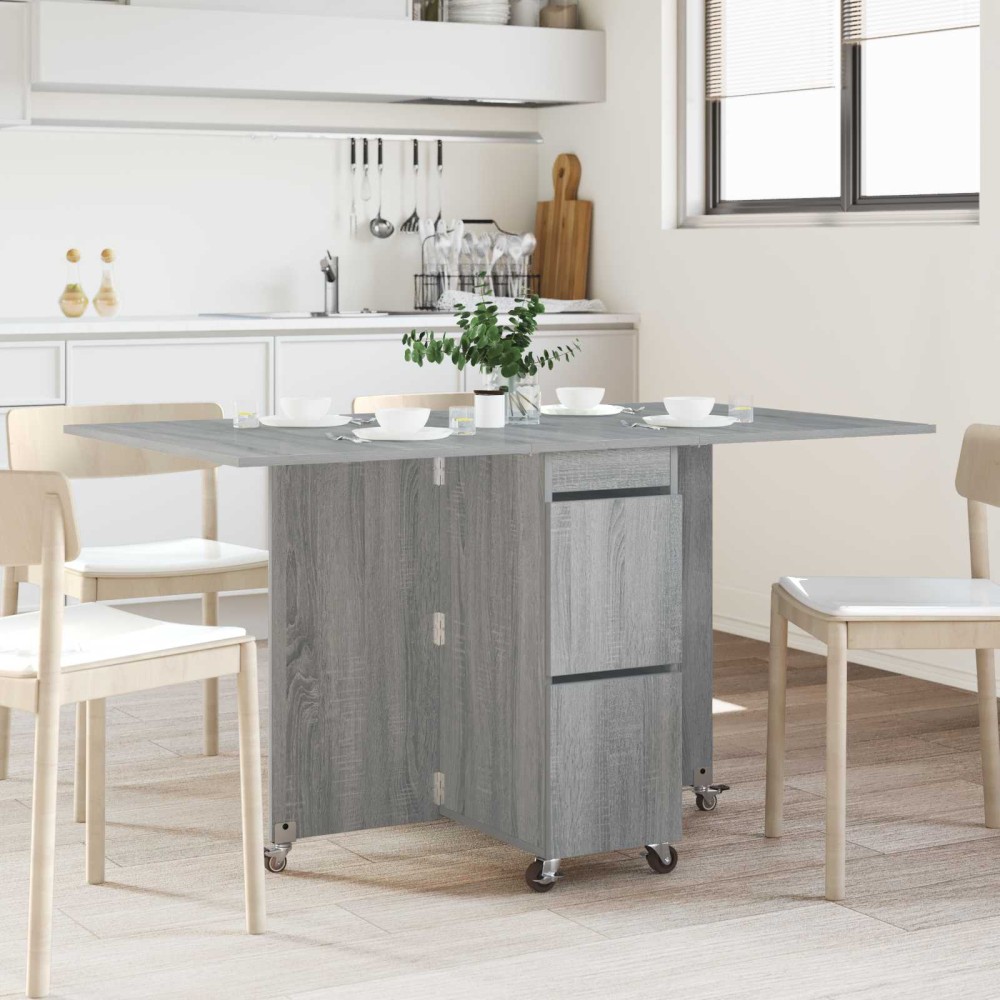 vidaXL Τραπέζι φαγητού 140 x 80 x 77 cm Επεξεργασμένο Ξύλο Γκρι Sonoma