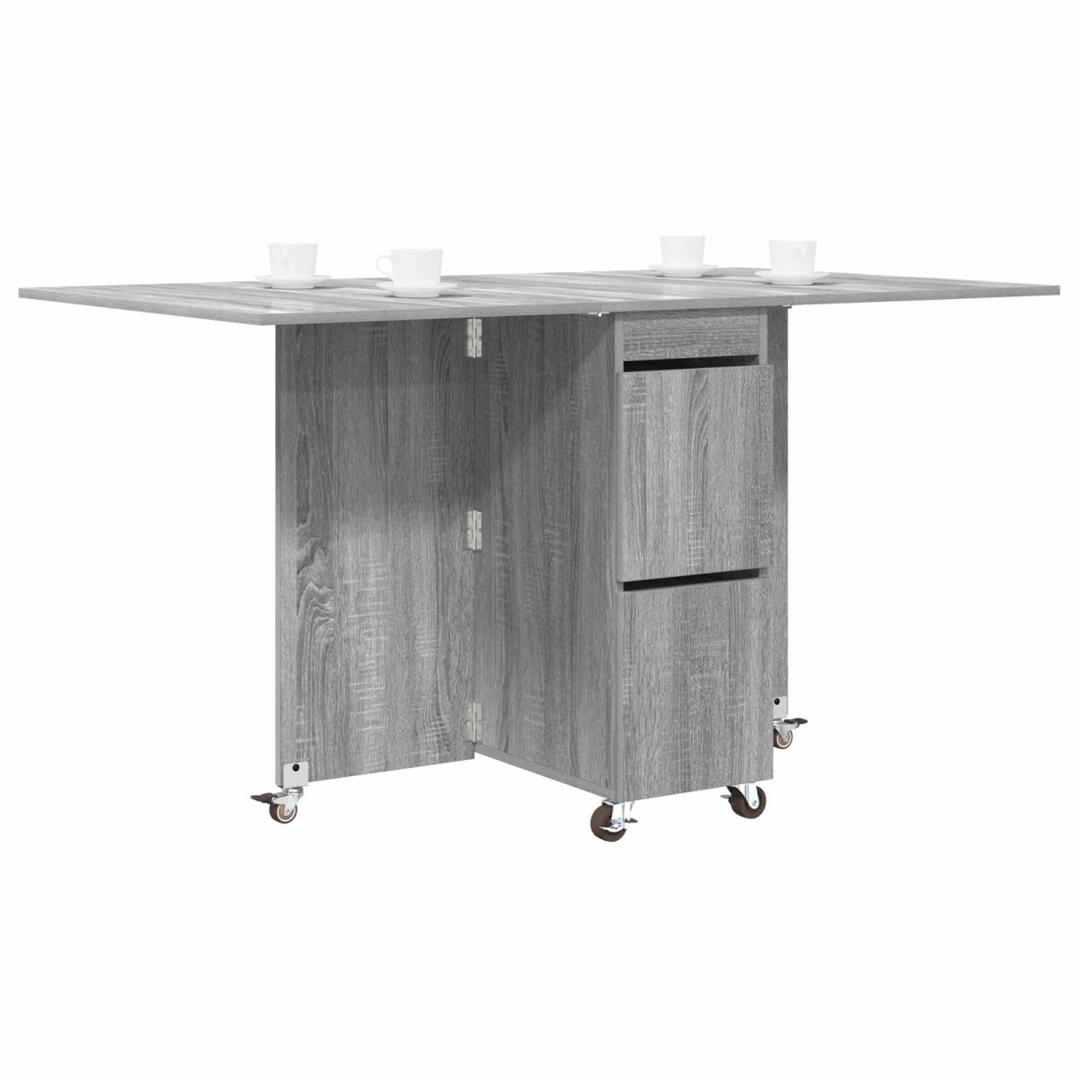 vidaXL Τραπέζι φαγητού 140 x 80 x 77 cm Επεξεργασμένο Ξύλο Γκρι Sonoma