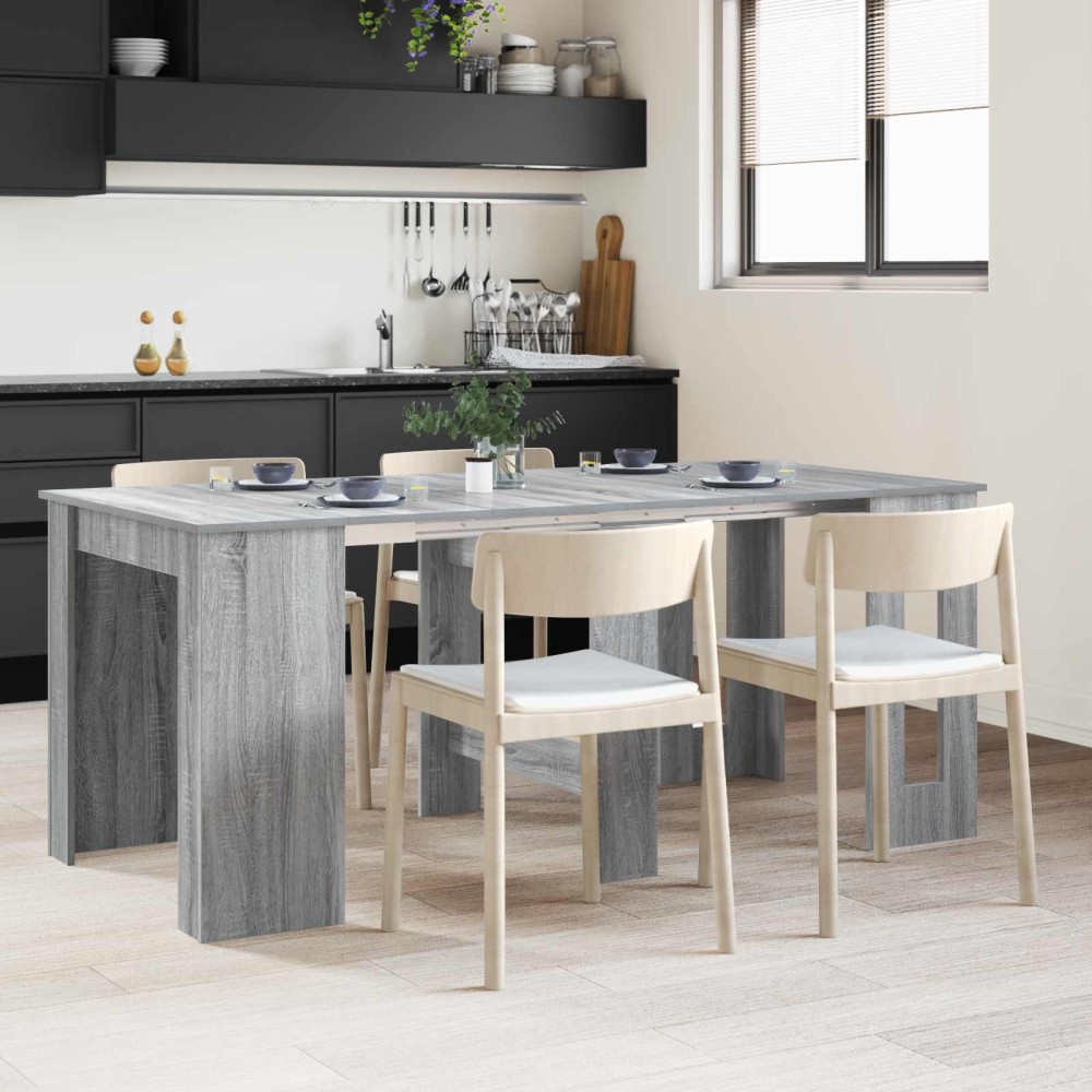 vidaXL Τραπέζι φαγητού 180 x 85 x 75 εκ Επεξεργασμένο Ξύλο Γκρι Sonoma