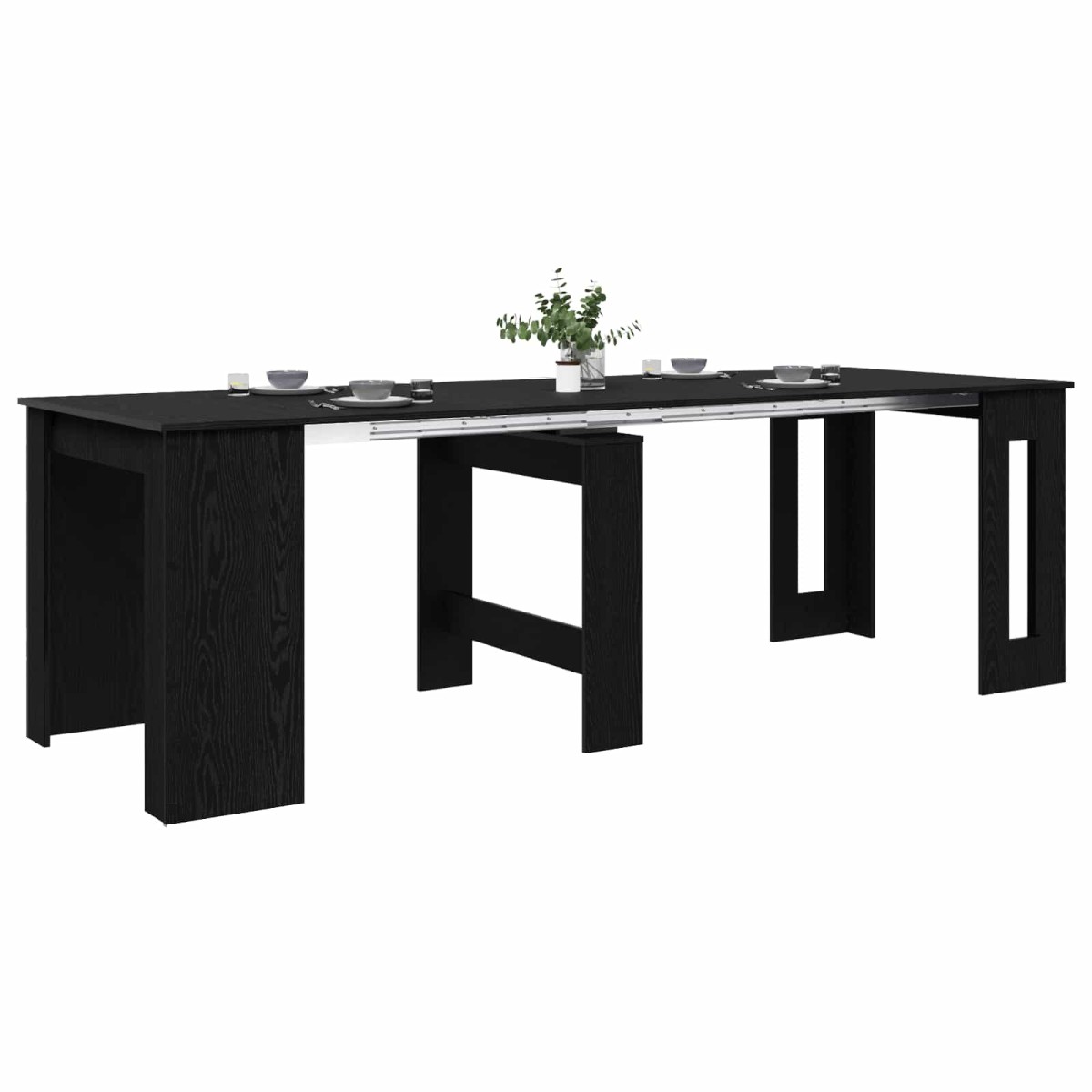 vidaXL Τραπέζι φαγητού 240 x 85 x 75 εκ Επεξεργασμένο Ξύλο Μαύρη Δρυς