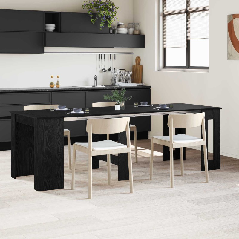 vidaXL Τραπέζι φαγητού 240 x 85 x 75 εκ Επεξεργασμένο Ξύλο Μαύρη Δρυς
