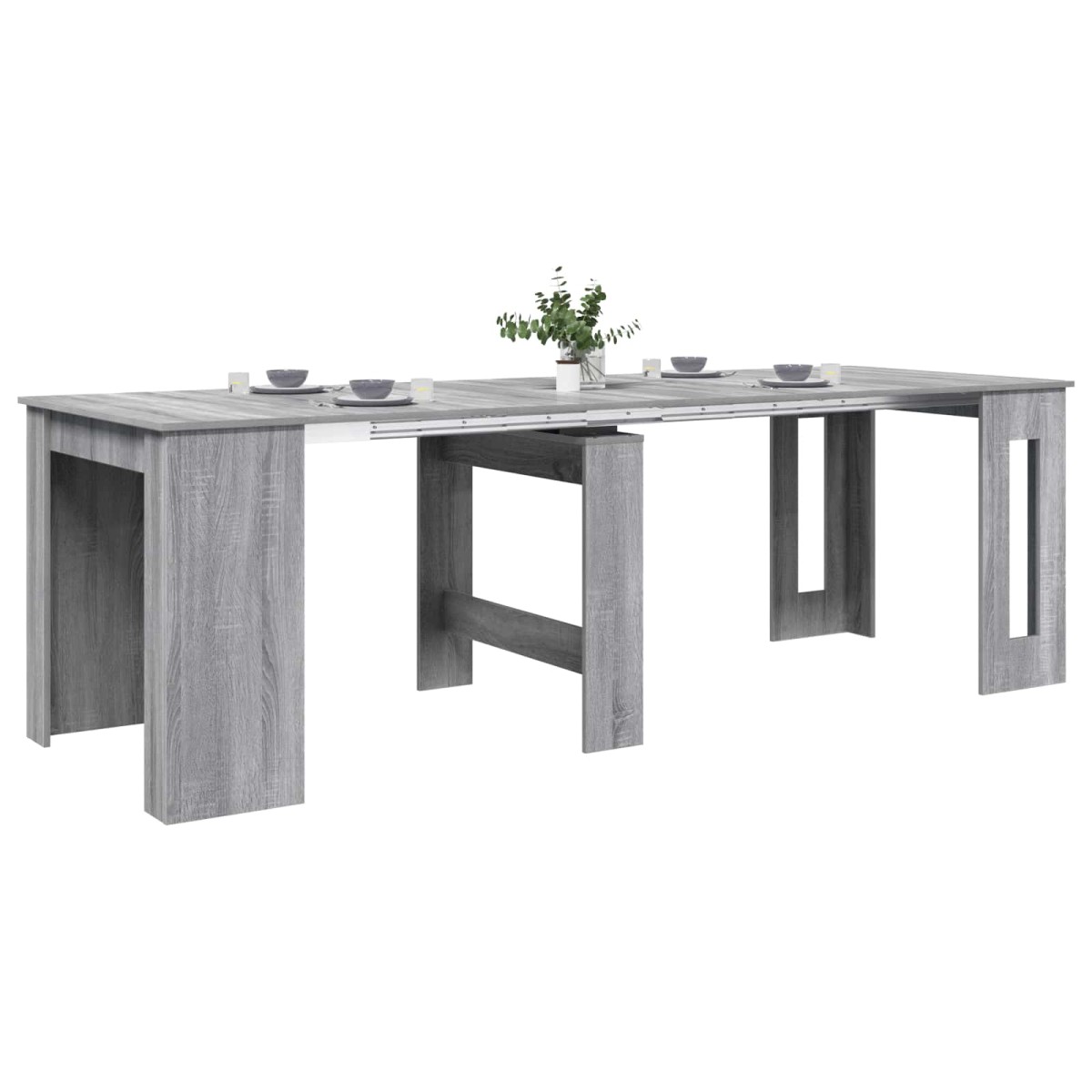 vidaXL Τραπέζι φαγητού 240 x 85 x 75 εκ Επεξεργασμένο Ξύλο Γκρι Sonoma