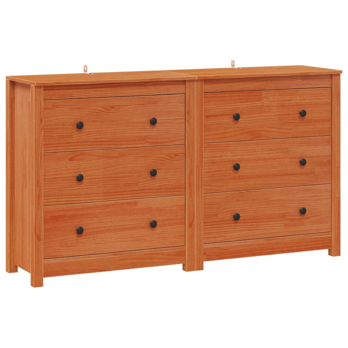 vidaXL Πλαϊνό γραφείο 2 τμχ. Κερωμένο Καφέ 140 x 35 x 80 εκ.
