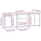 vidaXL Πλαϊνό γραφείο 3 τμχ. Κερωμένο Καφέ 210 x 35 x 80 εκ